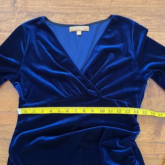 Ellen Tracy Women Velvet  Blue and Navy Dress Size S - Picture 10 of 10